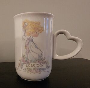 Vintage 1990 Precious Moments Heart Handle Mug